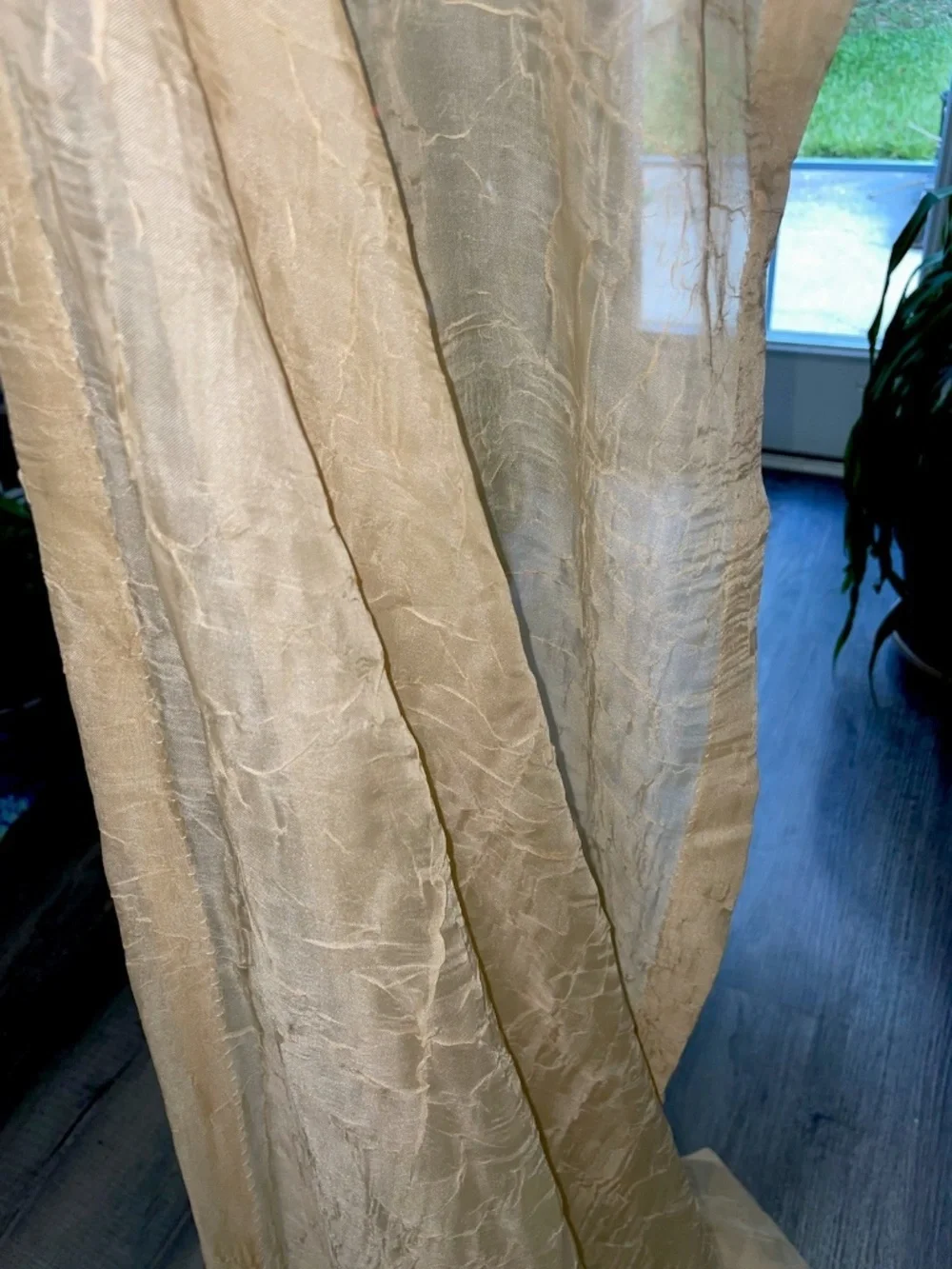 CRUSHED VOILE Sheer Window Scarf / ValanceGolden Wheat - 46 x 208